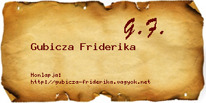 Gubicza Friderika névjegykártya